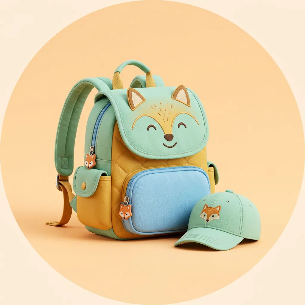 Coleção de acessórios infantis, mochila e boné, da DAKÁKIDS