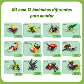 Blocos de Montar 12 Animais Diferentes