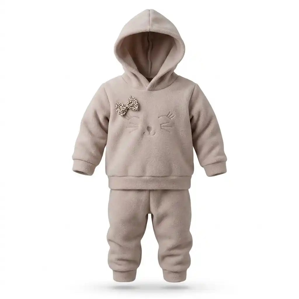 Conjunto bebê menina casaco com capuz e laço - Dakakids