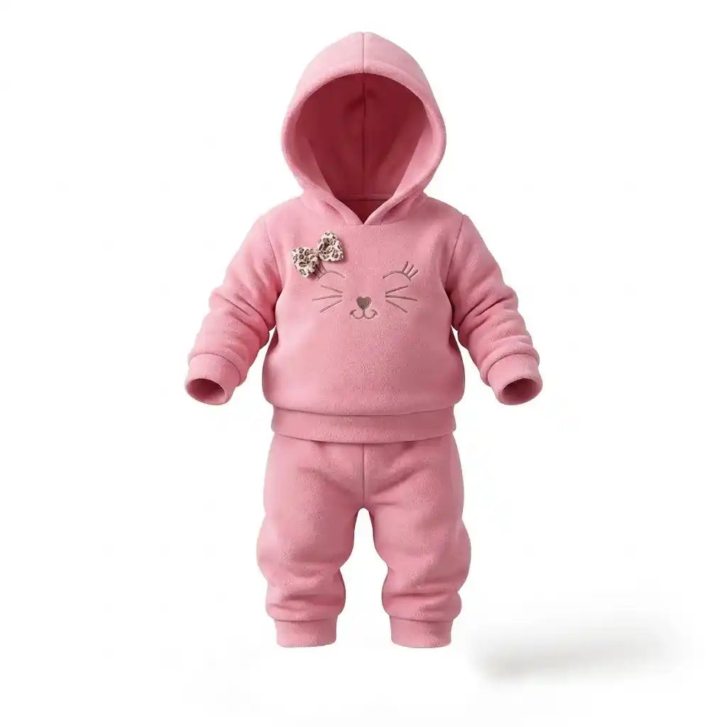 Conjunto bebê menina casaco com capuz e laço - Dakakids