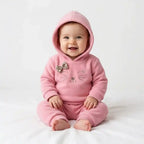Conjunto bebê menina casaco com capuz e laço - dakakids