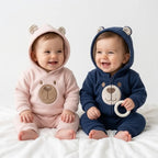 Conjunto Bebê Menino Casaco com Capuz Orelhinha e Calça