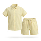 Conjunto Infantil Linho Camisa e Short Menino