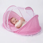mini berço portátil com mosqueteiro para bebê dormir protegido - Dakakids - rosa