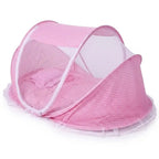 mini berço portátil com mosqueteiro para bebê dormir protegido - Dakakids - rosa
