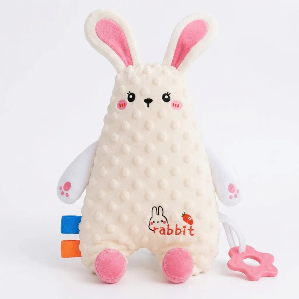 naninha de pelúcia sensorial com mordedor para bebê - Dakakids - Coelho