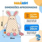naninha de pelúcia sensorial com mordedor para bebê - Dakakids - dimensões
