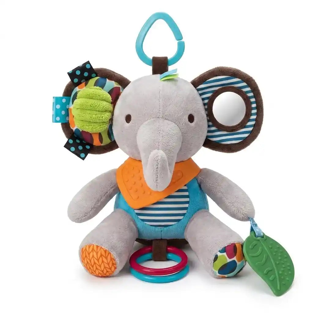 pelúcia multifuncional para bebê com mordedor e chocalho- Dakakids Elefante