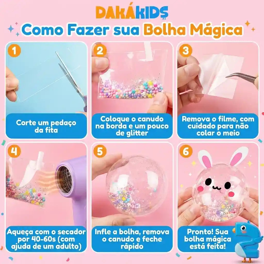 Fita Nano Mágica para Fazer Bolhas de Brincar Kit 2 Fitas