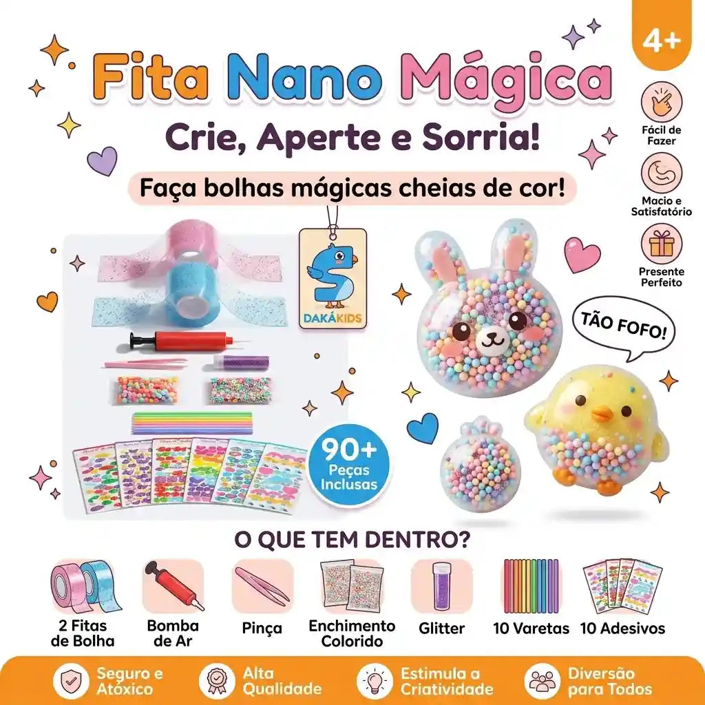 Fita Nano Mágica para Fazer Bolhas de Brincar Kit 2 Fitas