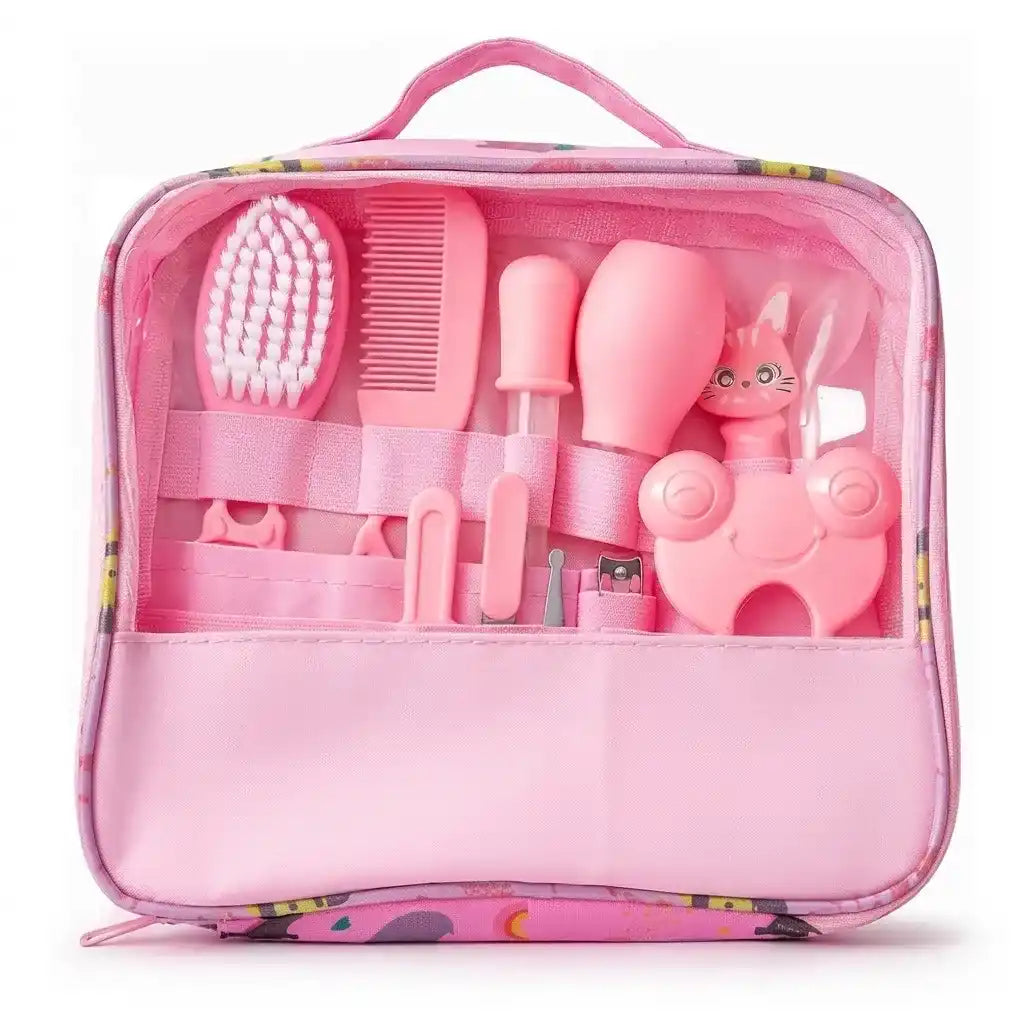 Kit higiene bebê recém-nascido 13 peças rosa