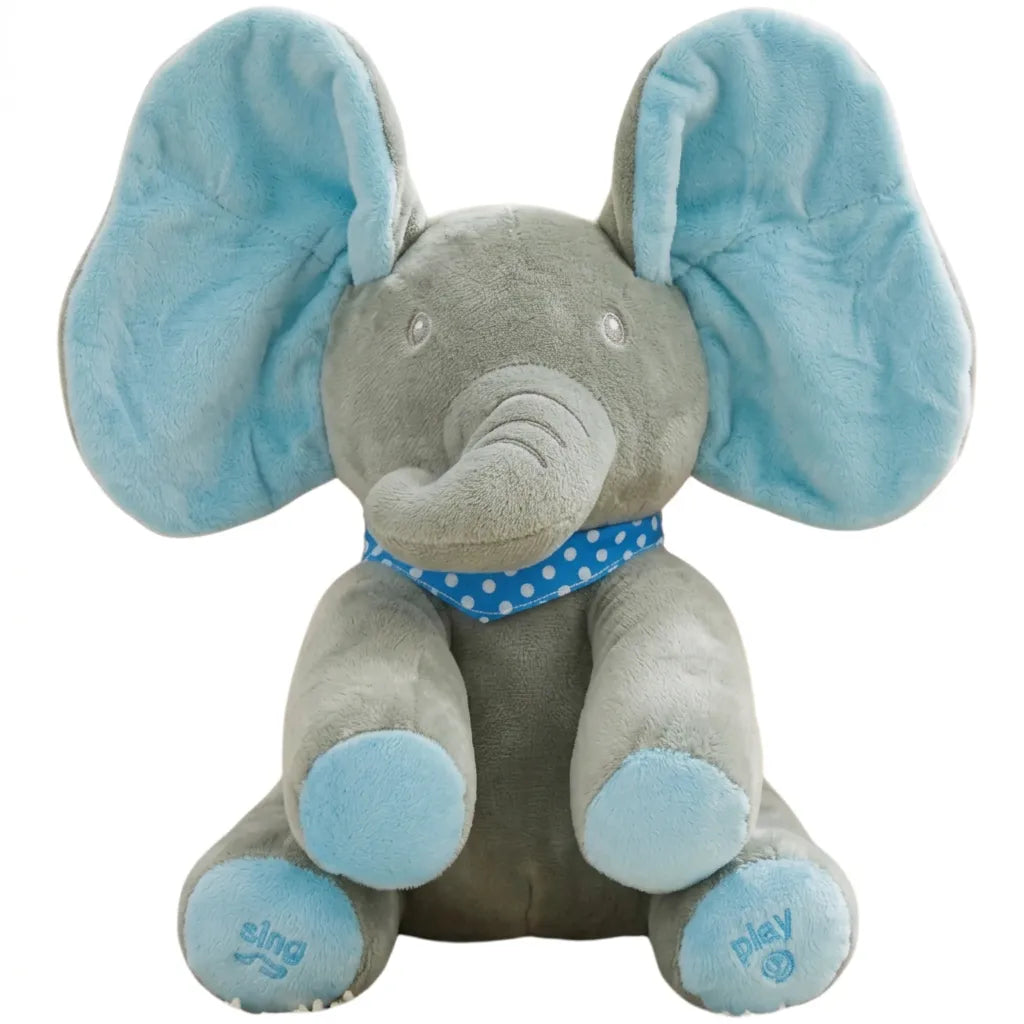 Pelúcia interativa musical elefante dakakids azul