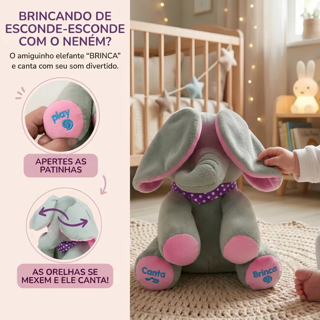 Pelúcia interativa musical elefante dakakids como usar