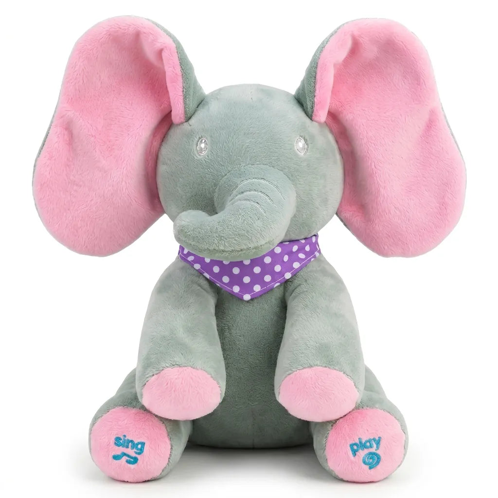 Pelúcia interativa musical elefante dakakids rosa