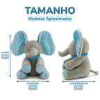 Pelúcia elefante interativa que movimenta as orelhas tamanho