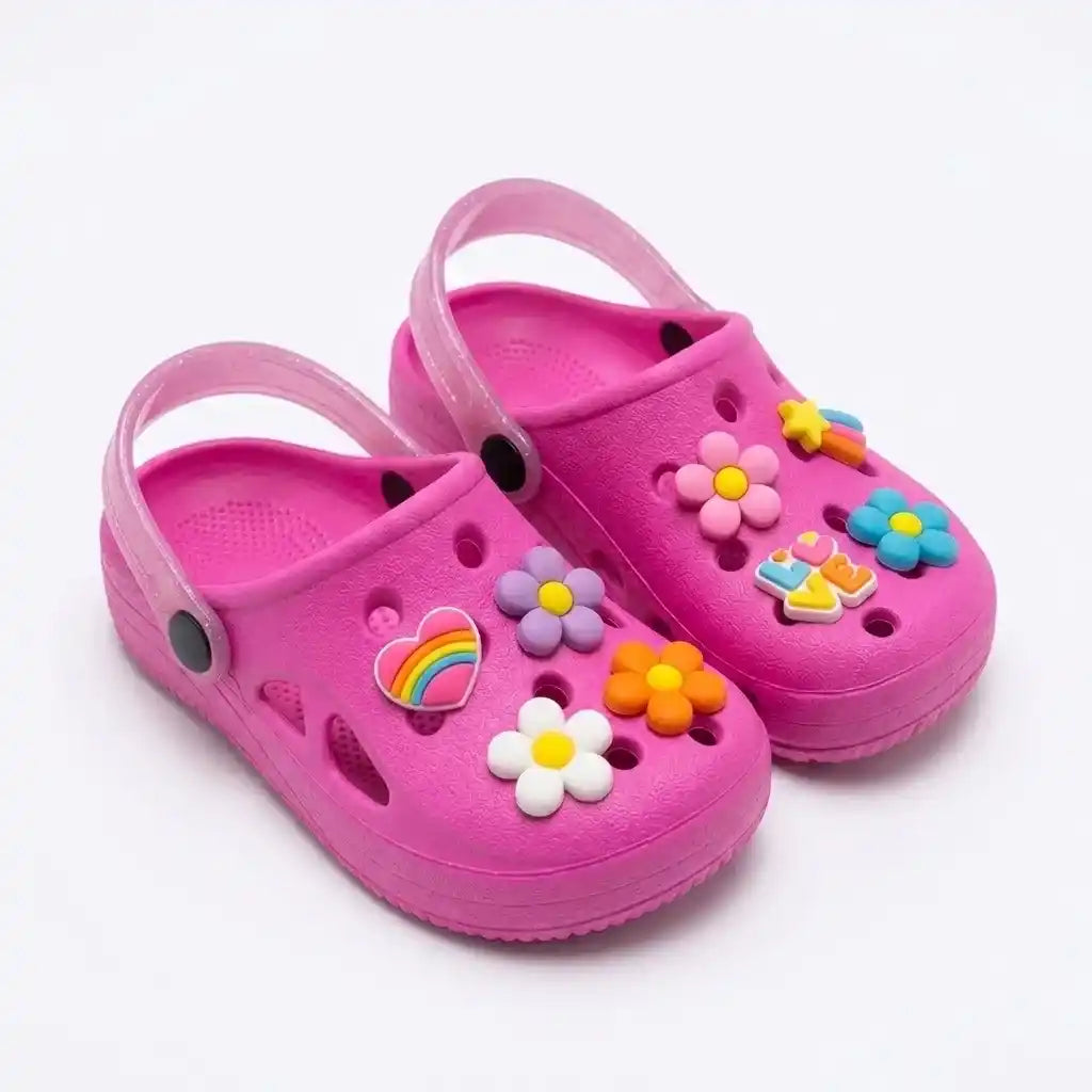 Sandália babuche infantil charmosa Pink - Dakakids