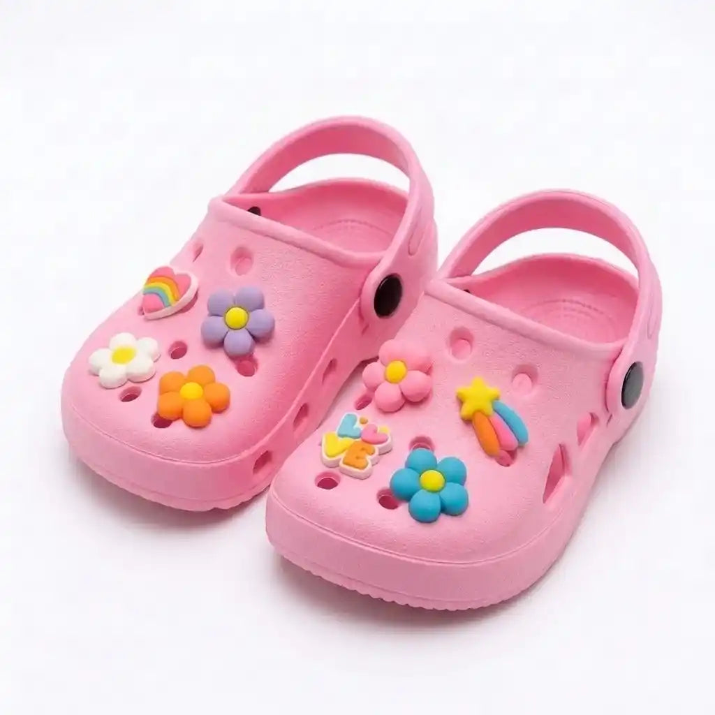 Sandália babuche infantil charmosa Rosa - Dakakids
