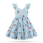 Vestido Infantil Estampado Cereja Rodado