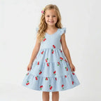 Vestido Infantil Estampado Cereja Rodado
