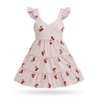 Vestido Infantil Estampado Cereja Rodado