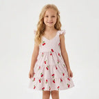 Vestido Infantil Estampado Cereja Rodado